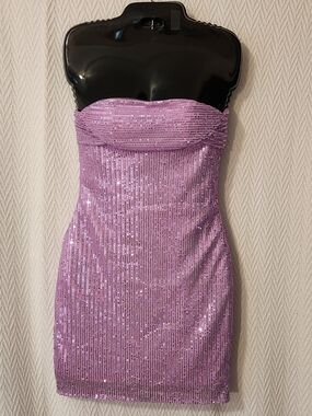 NEW Strapless Sequin Mini Dress in PINK size 2